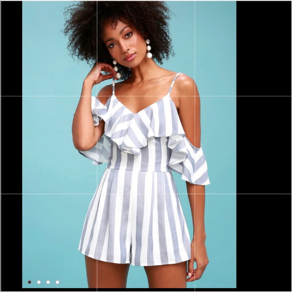 LULUS BEACH HOUSE STRIPED OFF THE SHIRT RO…